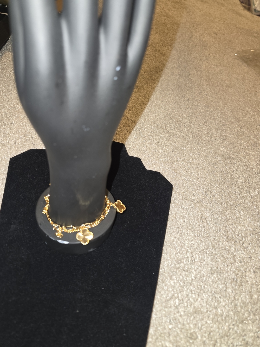 22kgp Dubai Jewelry Gold Four-Leaf Charm Bracelet - Women Jewelry - Picture 6 of 7